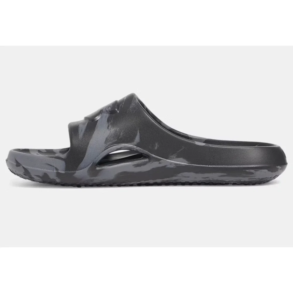 Under Armour Locker V Camo Slides Mens 8 Gray Black Quick Drying EVA Sandals NEW